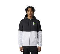 Fox Racing Fox X KAWI - Sudadera con capucha de forro polar con cremallera, color negro/blanco, talla L