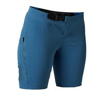 Fox Racing Pantalón corto con forro Flexair Ascent para mujer, Azul, M | Pantalones cortos de MTB ligeros que absorben la humedad con forro extraíble