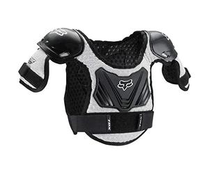 Fox Racing Protección Pectoral Peewee Titan, Negro/Plata, S/M