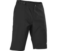 Fox Racing Ranger Short W/Liner Pantalón Corto De Mountain Bike Con Forro, Tejido Elástico Antidesgarrones, Ajuste TruDri, Resistente Al Agua, Negro, Talla: 28