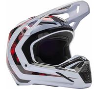 Fox Racing V1 Casco, Unisex, Blanco/Rojo flúo, Large