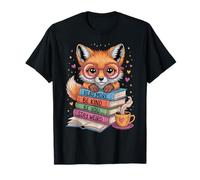 Fox Read Books Be Kind Stay Weird, Lindo Amante de los Libros de Animales Camiseta
