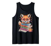 Fox Read Books Be Kind Stay Weird, Lindo Amante de los Libros de Animales Camiseta sin Mangas