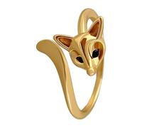Fox Ring, Adjustable Open Fox Jewelry Design, 0.78 Inch Zinc Alloy Ring with Electroplated Finish, Tarnish Resistant Fashion Accessory, Elegant Animal with Sleek Style, Gift Jewelry for Women Men