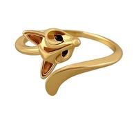 Fox Ring For Women - Open Adjustable Sterling Silver Tone Ring | Cute Animal Fox Tail Wrap Band | Dainty Fashion Jewellery Gift For Her, Mum, Wife & Daughter