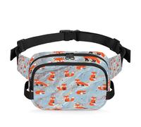 Fox - Riñonera moderna de mármol para viajes, deportes, correr, riñonera con diseño de animales de zorro, riñonera para mujeres, hombres, niñas y niños, color, XL, Organizador de bolsas
