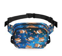 Fox - Riñonera multifunción para viajes, deportes, correr, galaxia estrellada, zorro, riñonera, riñonera, bolsa de cinturón para mujeres, hombres, niñas y niños, color, XL, Organizador de bolsas