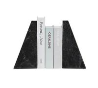 Fox Run Heavy Marble Bookends Sujetalibros de mármol Negro, 2 Unidades