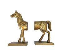 Fox Run Juego de sujetalibros Decorativo de Caballo, 100% Hierro, 4.5 x 3.75 x 9 Pulgadas, sujetalibros Pesados