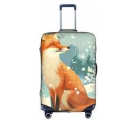 Fox Sitting in The Snow - Fundas protectoras para equipaje, a prueba de polvo, elásticas, para viajes, se adapta a equipaje de 18 a 32 pulgadas, multicolor, L(25"-28" Suitcase)
