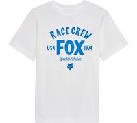FOX Slogan Camiseta Juvenil, blanco-azul, tamaño XL