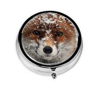 Fox Snow, pastillero, pastillero cuadrado para bolsillo o monedero, pastillero pequeño, organizador de pastillas de viaje