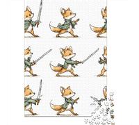 Fox Sword Dance Animation Puzzle Imposible,desafío for Adults Entretenimiento Creativo 1000 Piezas Obra De Arte De Juego De para Adultos Y Niños A Partir De 12 Años 38x26cm/1000pcs