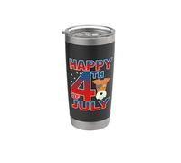 Fox Terrier Dog American Flag Glasses Happy 4th Of July Vaso térmico de acero inoxidable de doble pared