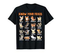 Fox Types Kawaii Foxes Divertido Educativo Animal Fox Lover Camiseta