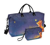 Fox under The Starry Night - Bolsa de viaje para gimnasio con bolsa de almacenamiento, bolsa de fin de semana, para hombres y mujeres, viajes, deportes, yoga, multicolor, Talla única
