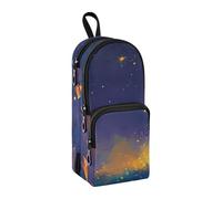 Fox Under The Starry Night - Estuche para lápices de gran capacidad con compartimento para estudiantes, mochila escolar, organizador de papelería, estuche para lápices, estuche para la escuela,