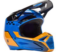 FOX V1 Collect Casco de motocross, Azul/Naranja, Talla XS (53/54)