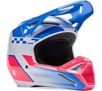 FOX V1 Collect Casco de motocross juvenil, azul/rosa, Talla Y/S (49/51)