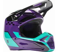 FOX V1 Collect Casco de motocross, morado/verde, Talla S (55/56)