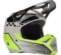 FOX V1 Collect Casco de motocross, negro-gris-amarillo, tamaño M para Hombres