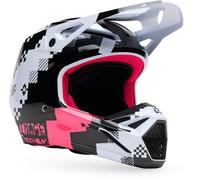 FOX V1 Digi Image Casco de motocross, negro-rosa, tamaño L para Hombres