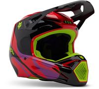 FOX V1 Emotion Casco de motocross, negro/rojo/amarillo, Talla XXL (63/64)