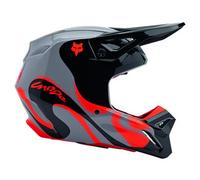 FOX V1 Emotion Casco de motocross, negro-gris-naranja, tamaño M para Hombres