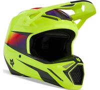 FOX V1 Flora MIPS Casco de motocross, negro-amarillo, tamaño 2XL para Hombres