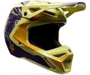 FOX V1 Image Print Casco de motocross, amarillo/morado, Talla M
