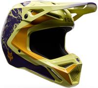 FOX V1 Image Print Casco de motocross, lila-amarillo, tamaño XS para Hombres