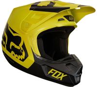 FOX V2 Preme Casco de motocross, negro/amarillo, Talla S (55/56)