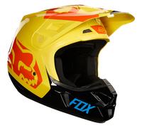 FOX V2 Preme Casco de motocross, negro-rojo-amarillo, tamaño S para Hombres