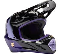 FOX V3 Drip Casco de motocross, negro-lila, tamaño L para Hombres