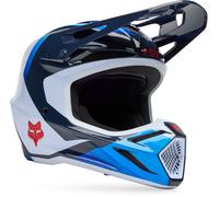 FOX V3 Fade MIPS Casco de motocross, blanco-azul, tamaño M para Hombres