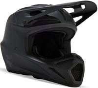 FOX V3 Solid Casco de motocross juvenil, Black Matt, Talla Y/M (51/52)