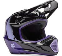 FOX V3 Spire Casco de motocross juvenil, negro/morado, Talla Y/M (51/52)