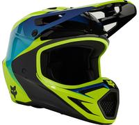FOX V3 Streak Casco de motocross juvenil, negro/verde, Talla Y/S (49/51)
