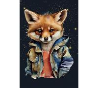 Fox Wearing a Jean Jacket Journal: 120 Lined, fox-themed pages, Notebook, Diary, for school, office supplies
