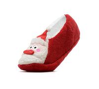 Foxbury Ladies Sherpa Lined Plush Christmas Slippers With Grips SK457 Santa S/M