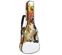 Foxes Animal Fall Soft Bass Guitar Case Bag with Back Hanger Loop Electirc Guitar Mochila Hojas Piñas Coralcm Acolchado de Seguridad Grueso