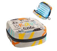 Foxes Be Brave Period Bolsa portátil, bolsa de almacenamiento de tampones para servilletas sanitarias, Varios colores, 4.7x6.6x6.6 in/12x17x17 cm