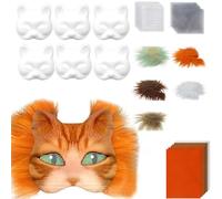 Foxes Cats With Eye Mesh Fun Therians Kits de iniciación Therians con todas las cosas para Halloween Masquerade Eye Mesh