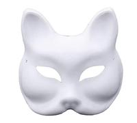 Foxes Mask for Women Masquerade Japanese Anime Cosplay DIY Hand-Painted Cat Half Face Halloween Japanese Anime Cosplay Hand-painted Foxes Half Face Diy Cat