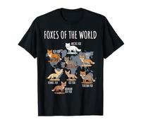 Foxes of The World Educational Chart Nature Species Wildlife Camiseta