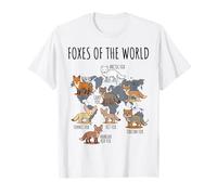 Foxes of The World Educational Chart Nature Species Wildlife Camiseta