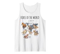 Foxes of The World Educational Chart Nature Species Wildlife Camiseta sin Mangas