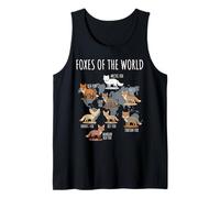 Foxes of The World Educational Chart Nature Species Wildlife Camiseta sin Mangas
