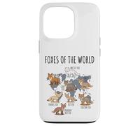 Foxes of The World Educational Chart Nature Species Wildlife Carcasa para iPhone 13 Pro