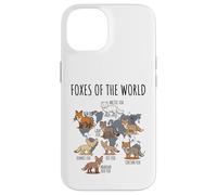 Foxes of The World Educational Chart Nature Species Wildlife Carcasa para iPhone 14